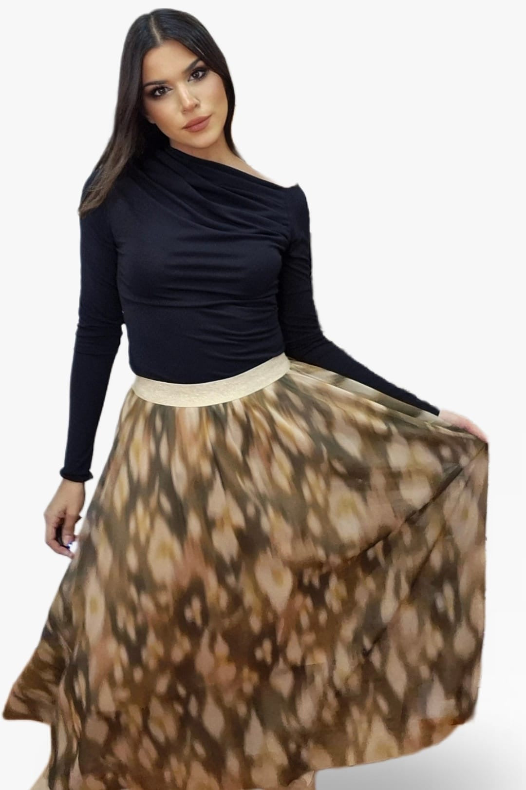 Falda Print Difuminado Verde