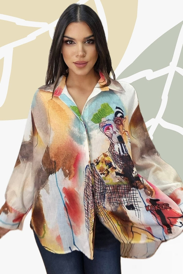 Camisa Siluetas Bicolor