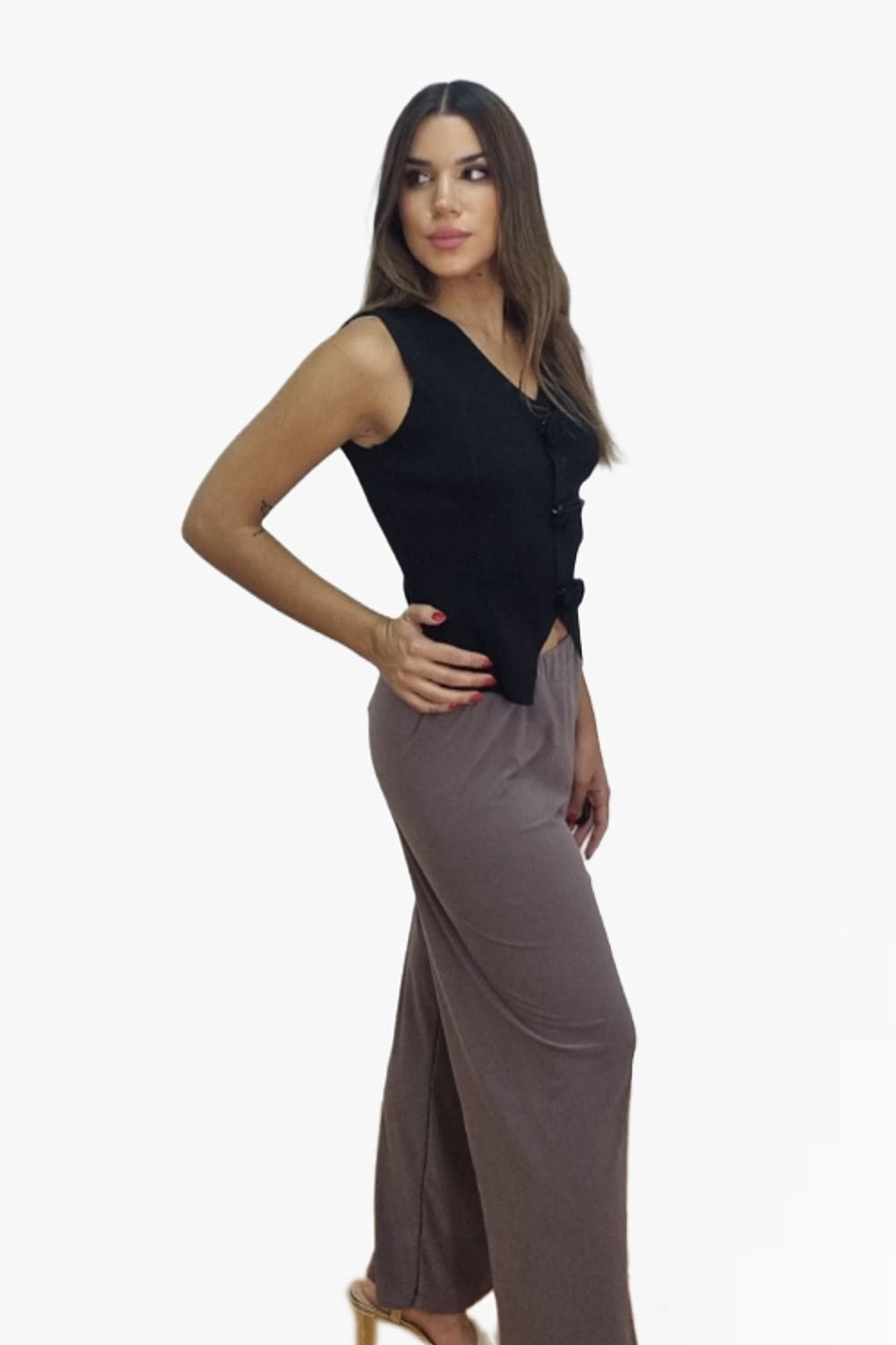 Pantalon Licra Liso Marron