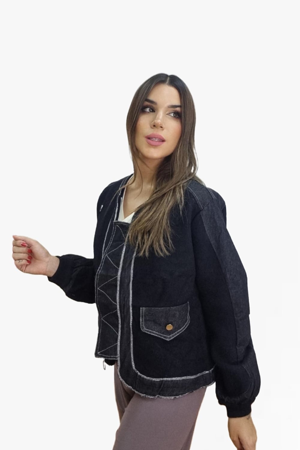 Chaqueta Bomber Combinada