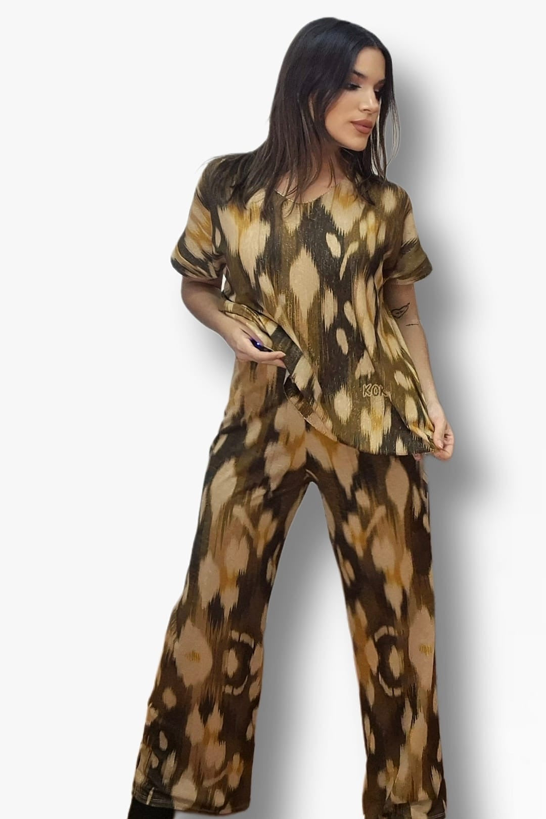 Pantalon Oliva Lurex