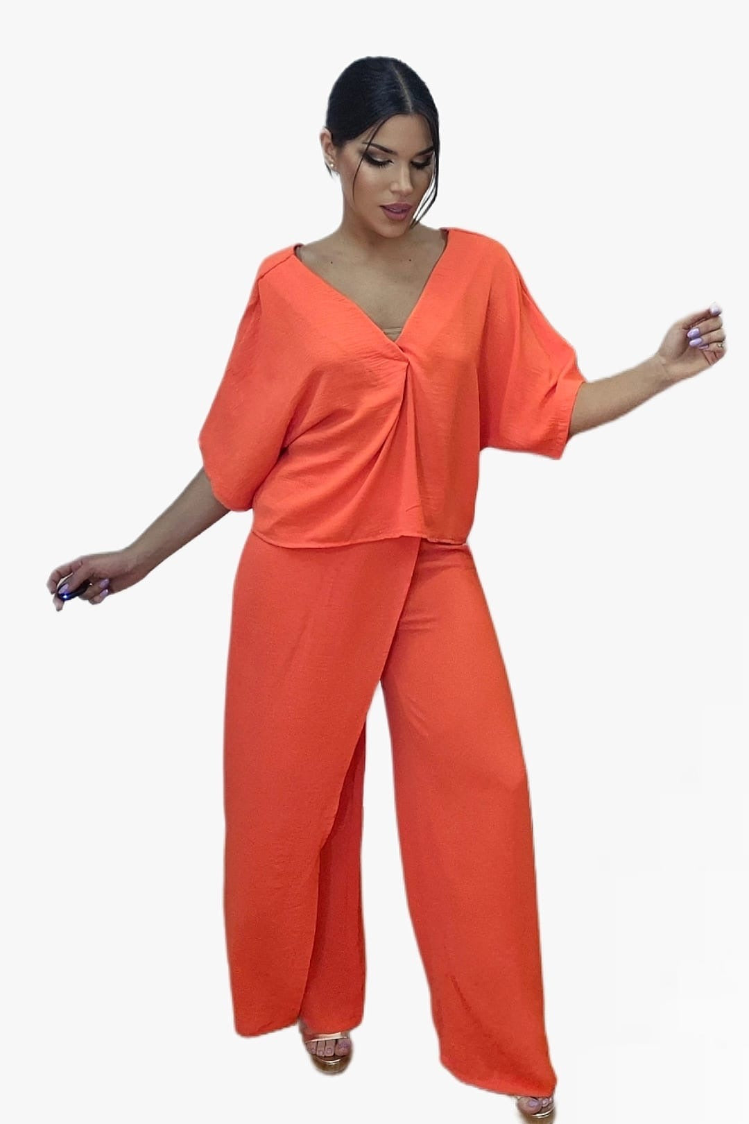 Pantalon Pareo Boton Coral