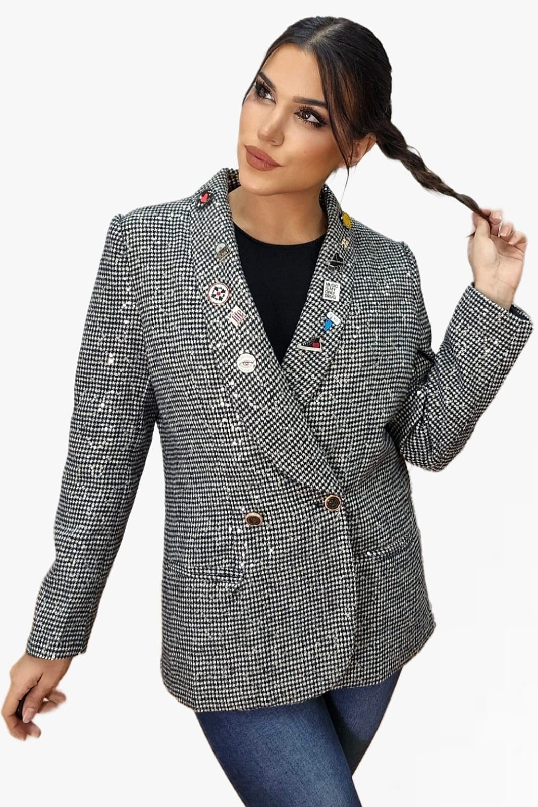 Blazer Brillo Pines Plata