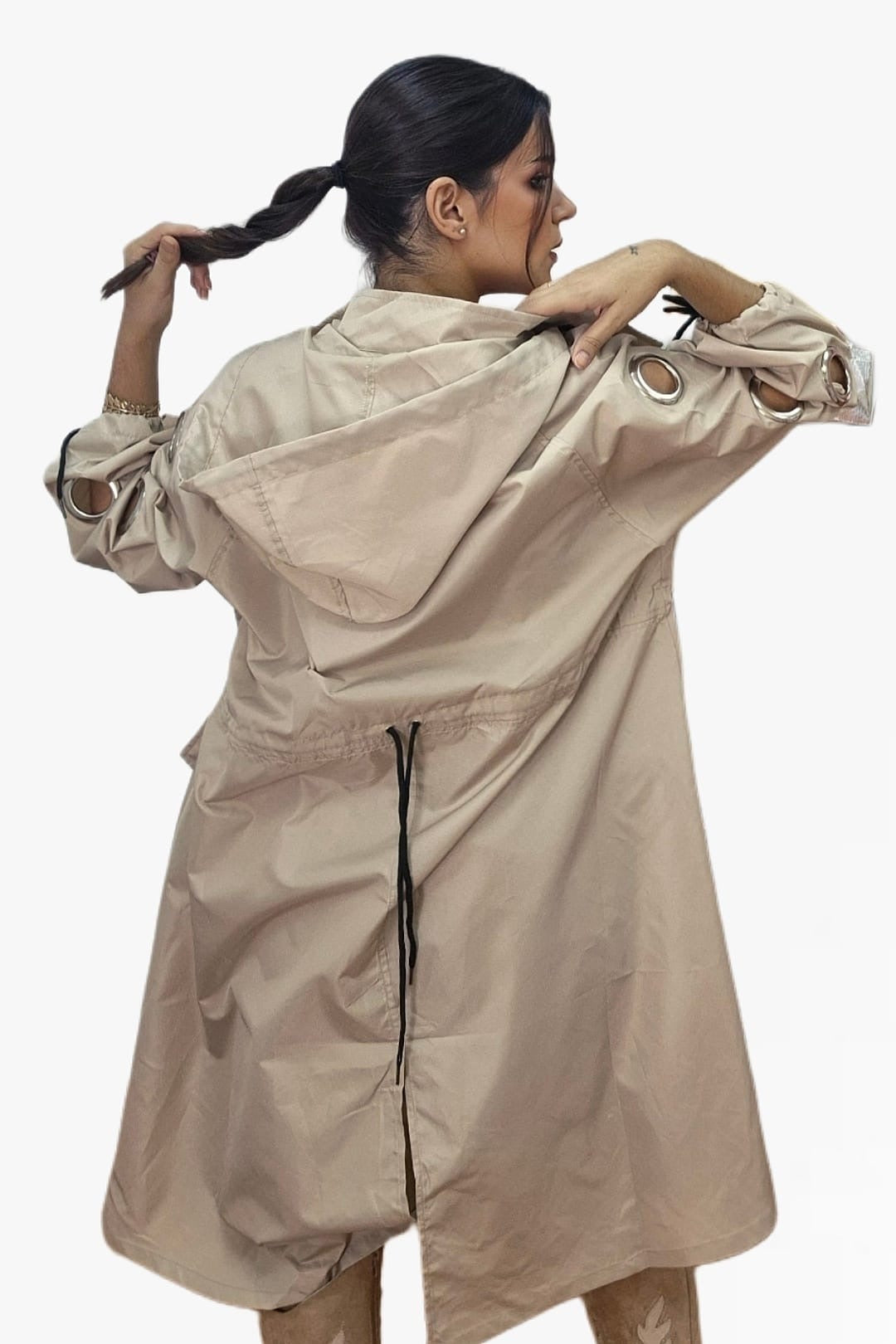 Gabardina Argollas Beige