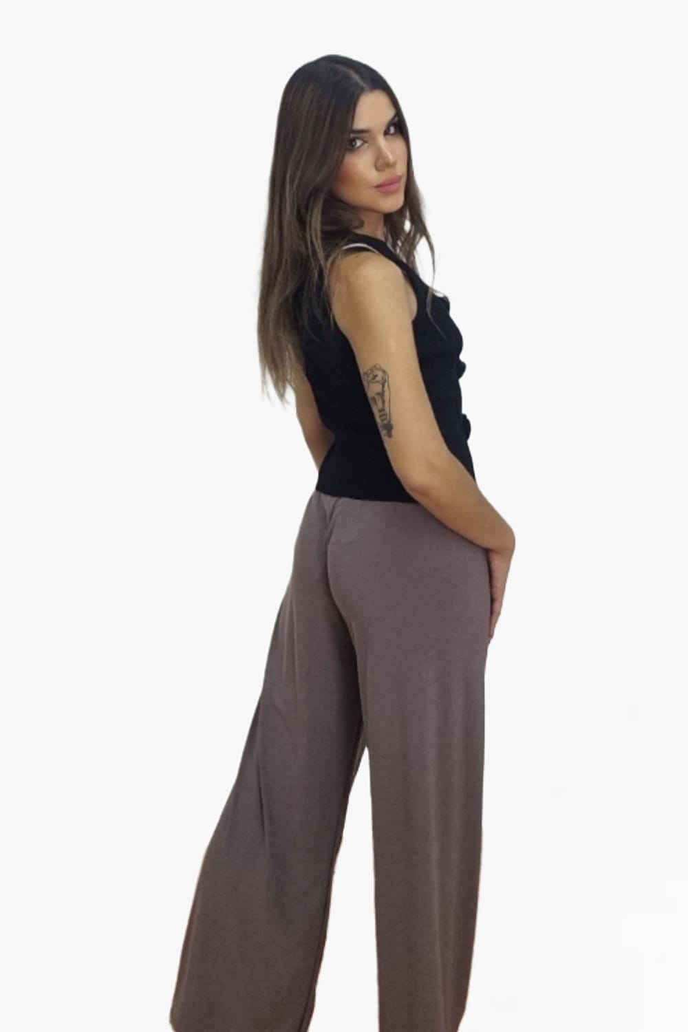 Pantalon Licra Liso Marron