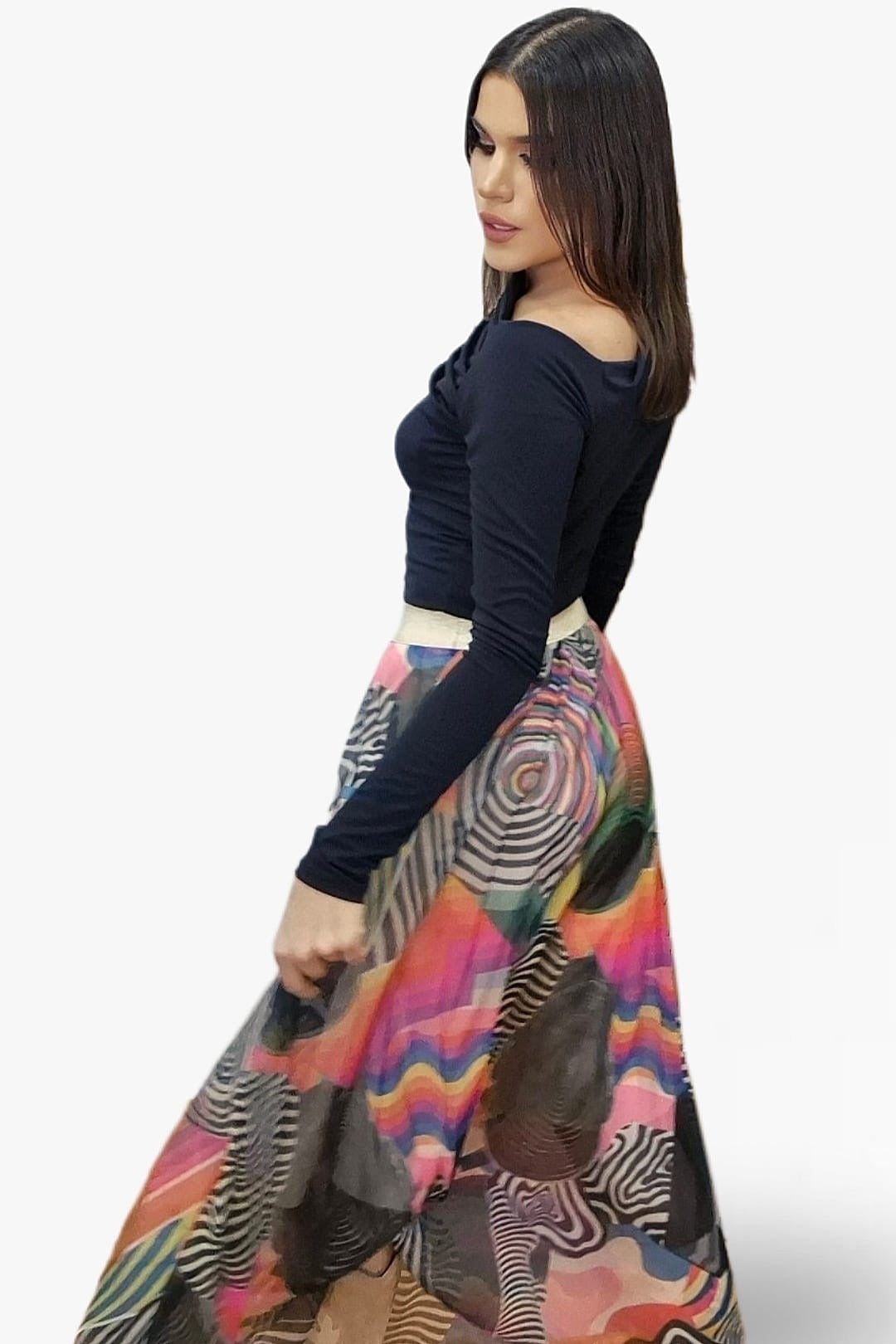 Falda Tul Lineas Negra