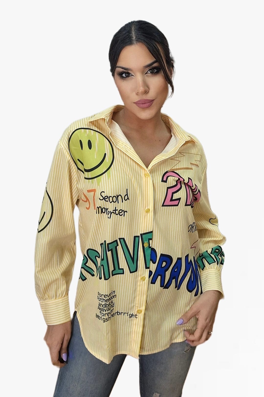 Camisa Rayon Emoji Amarilla