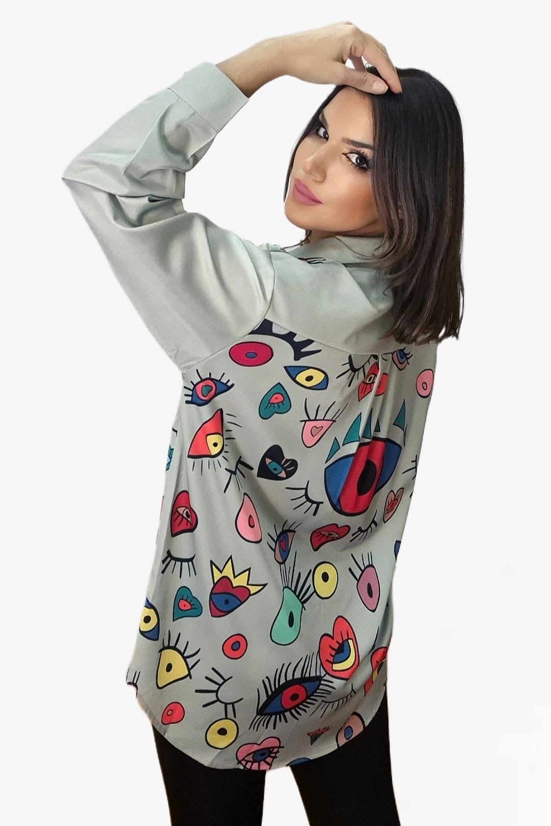 Camisa Formas Corazon Colores Verde