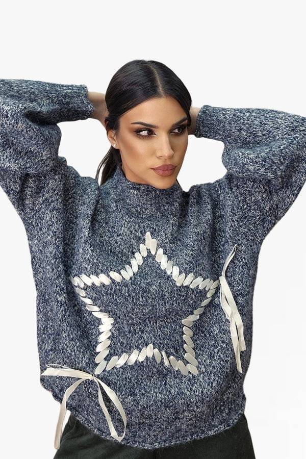 Jersey Estrella Trenzada Gris