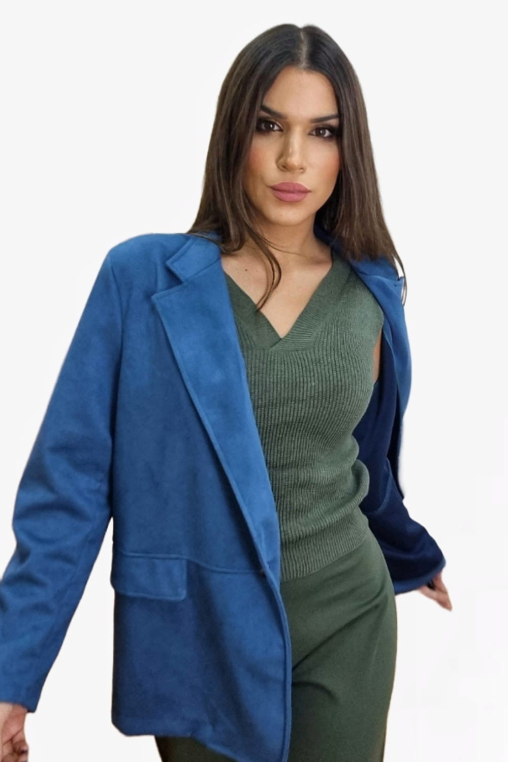 Blazer Rustic Oversize Azul