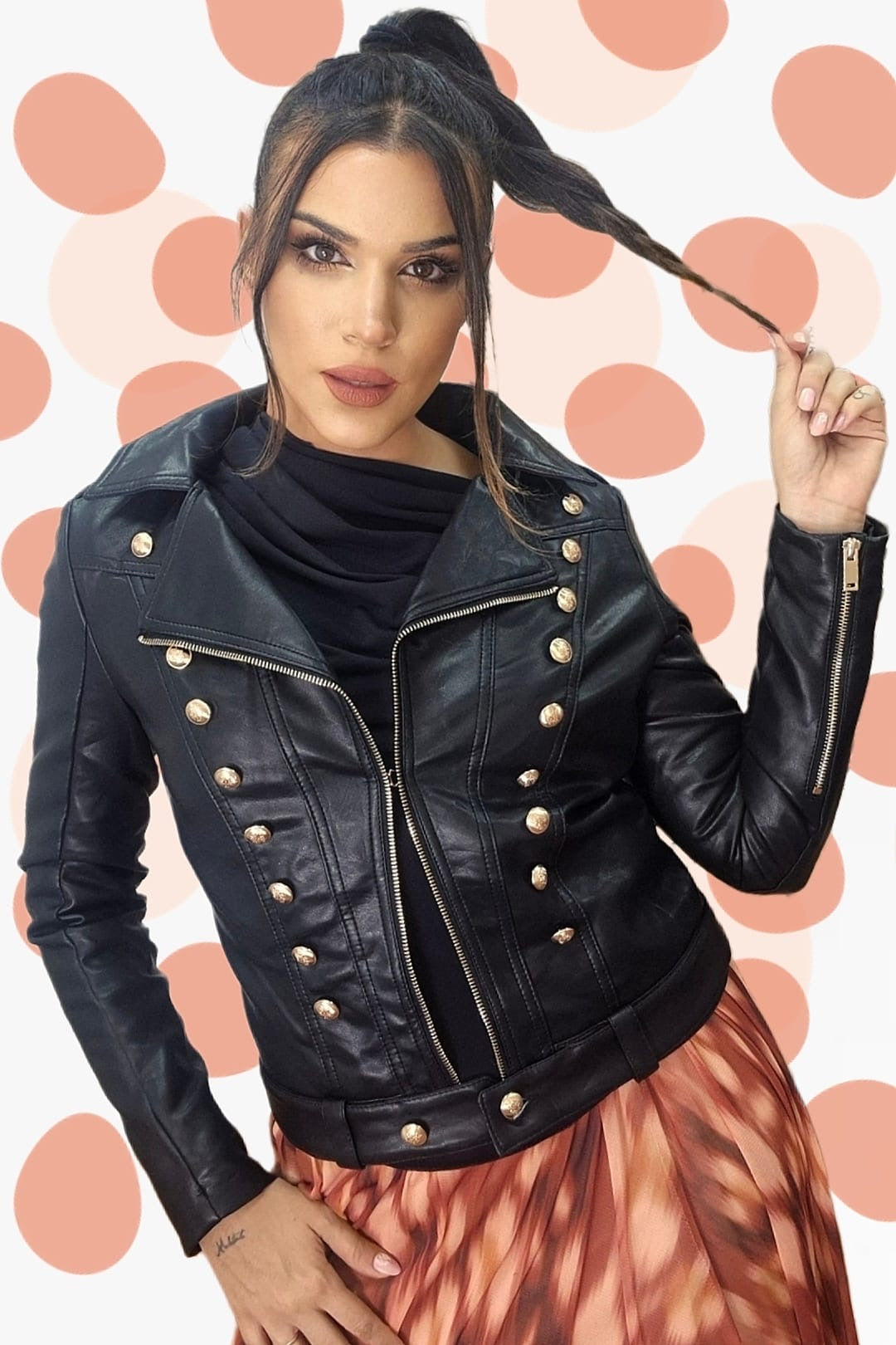 Biker Polipiel Botones