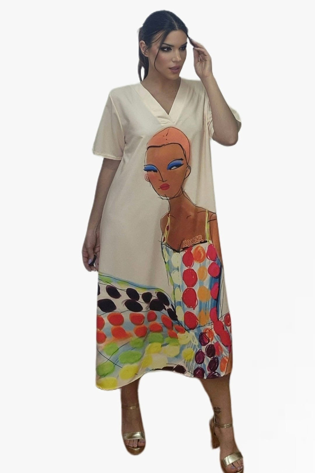 Vestido Topos Multicolor