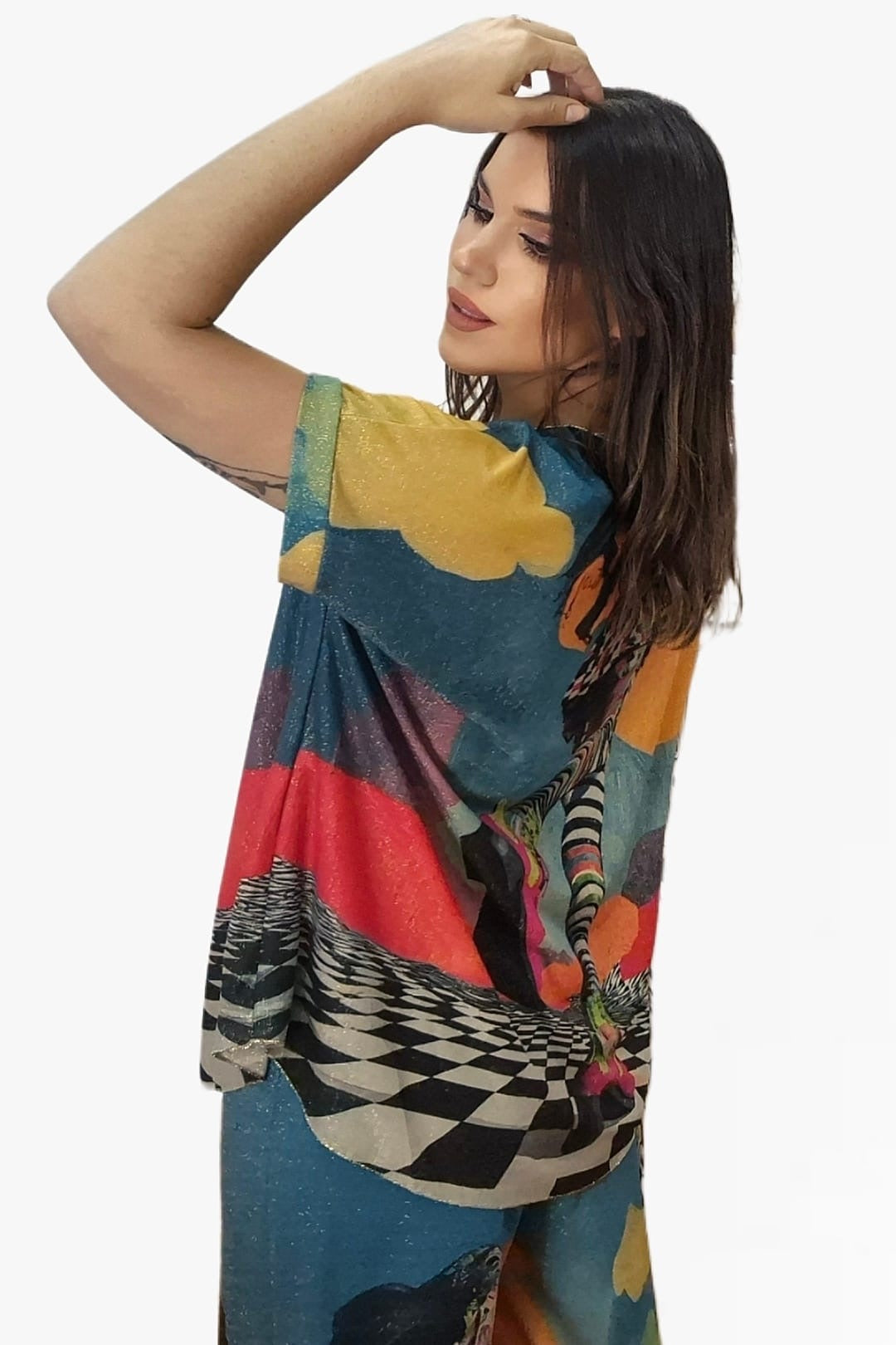 Camiseta Lurex Damero Shoes