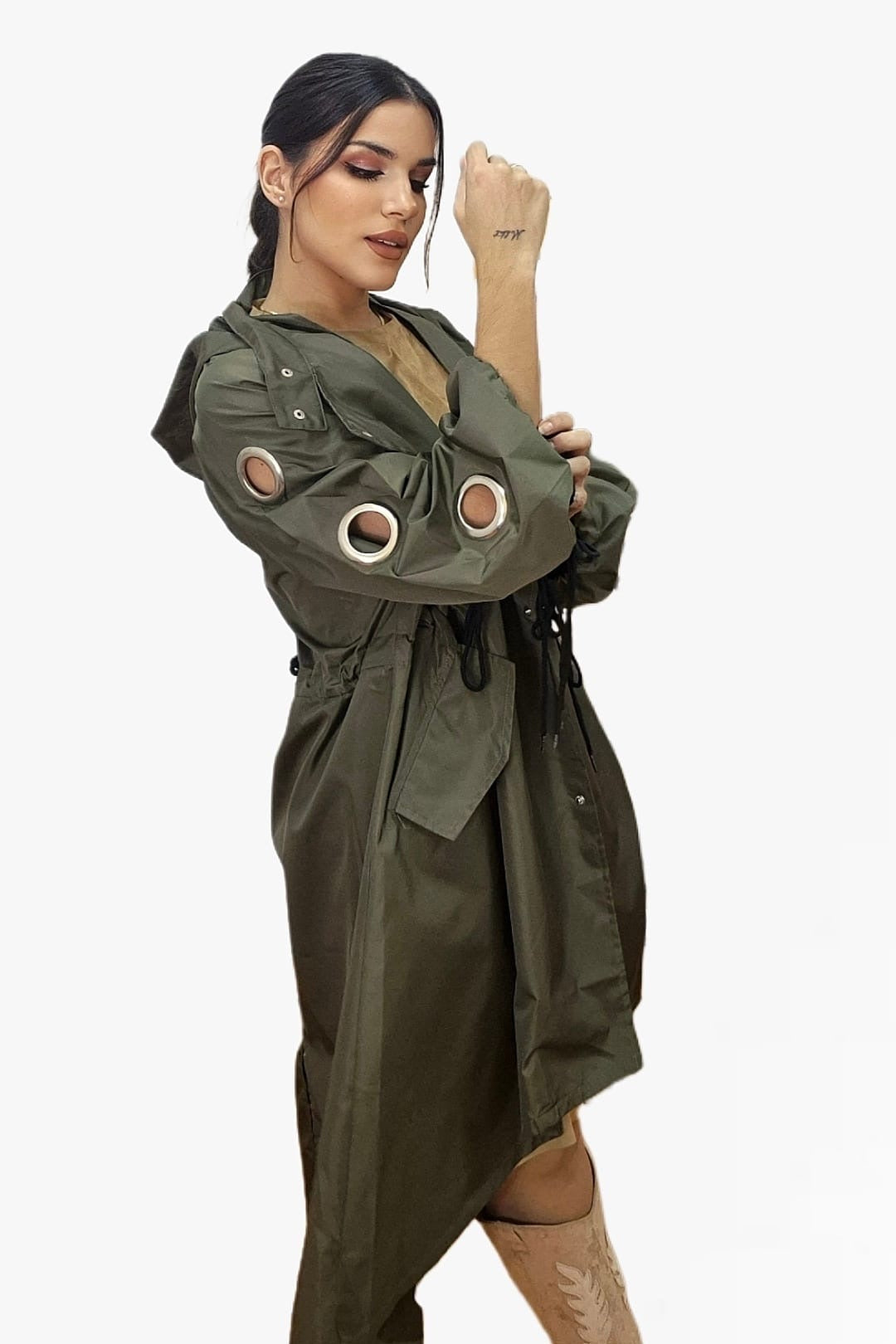 Gabardina Argollas Verde