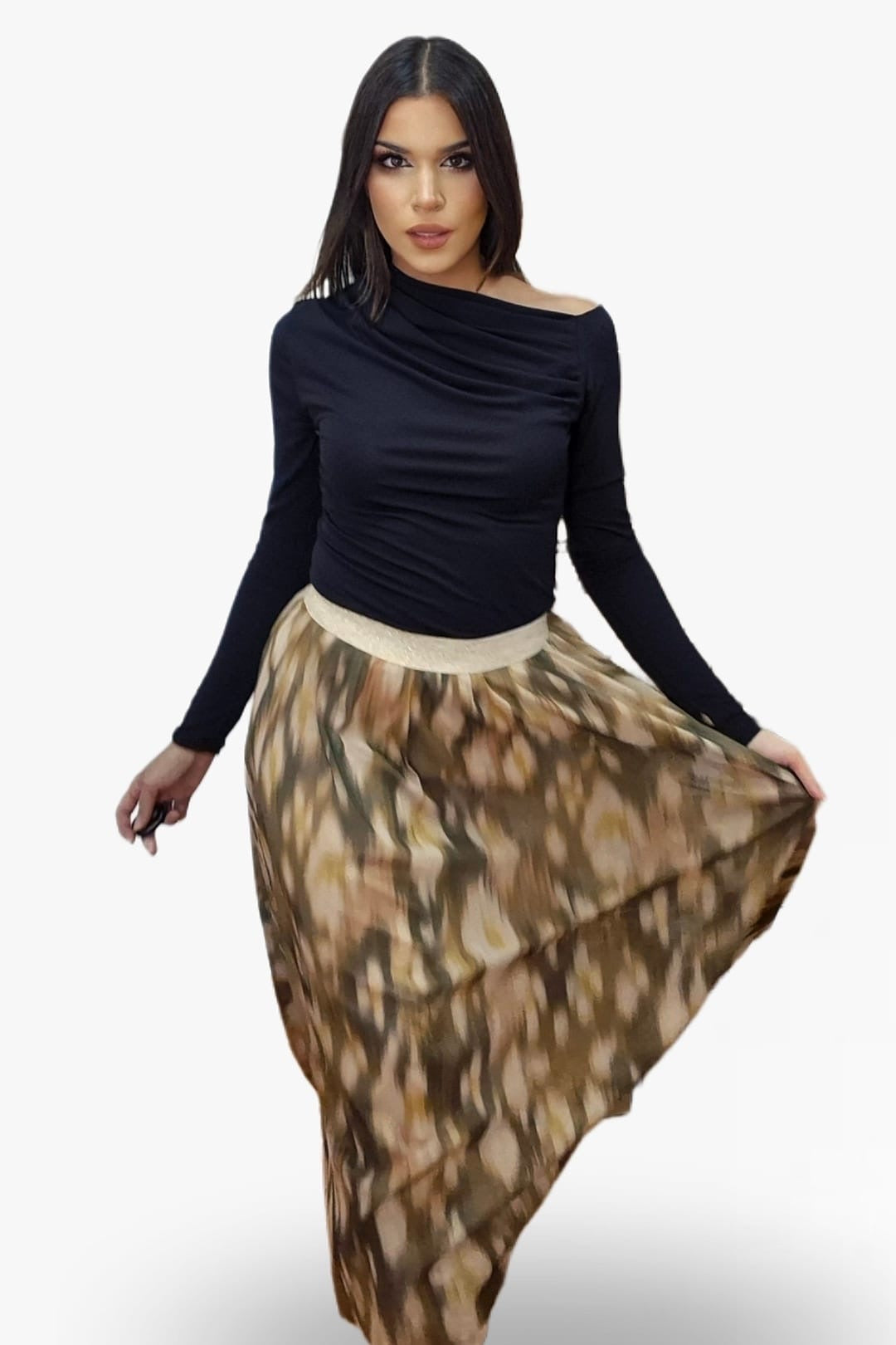 Falda Print Difuminado Verde