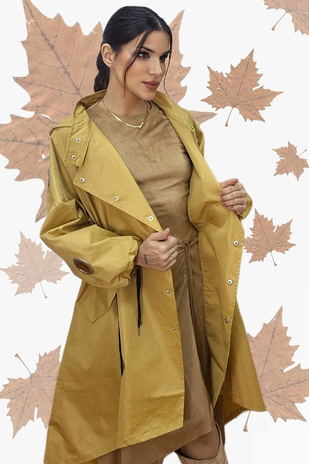 Gabardina Argollas Amarilla