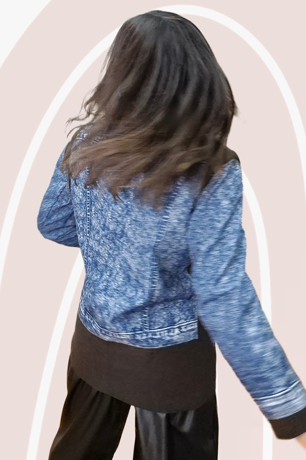 Blazer Vaquera Combinada Negra