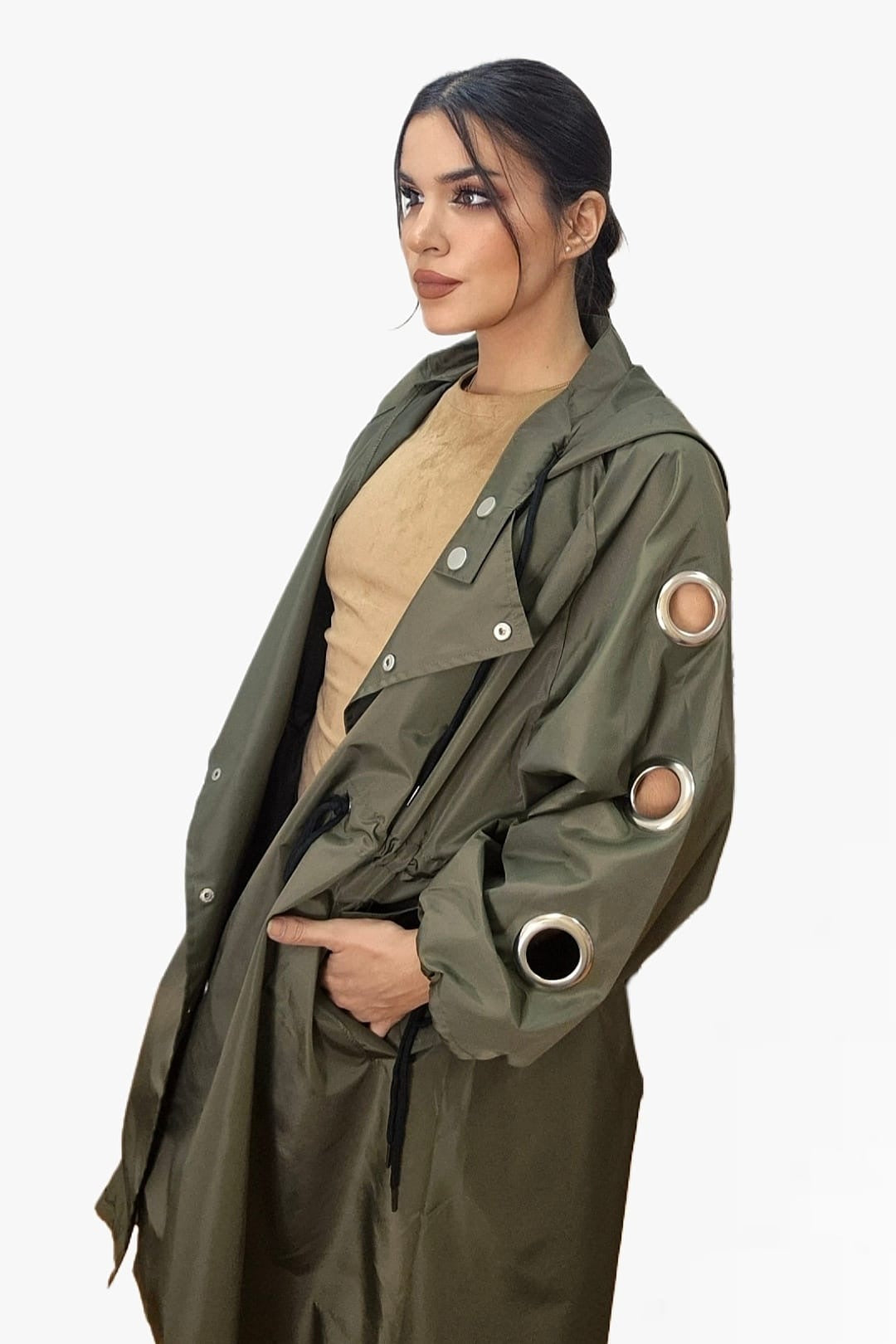 Gabardina Argollas Verde