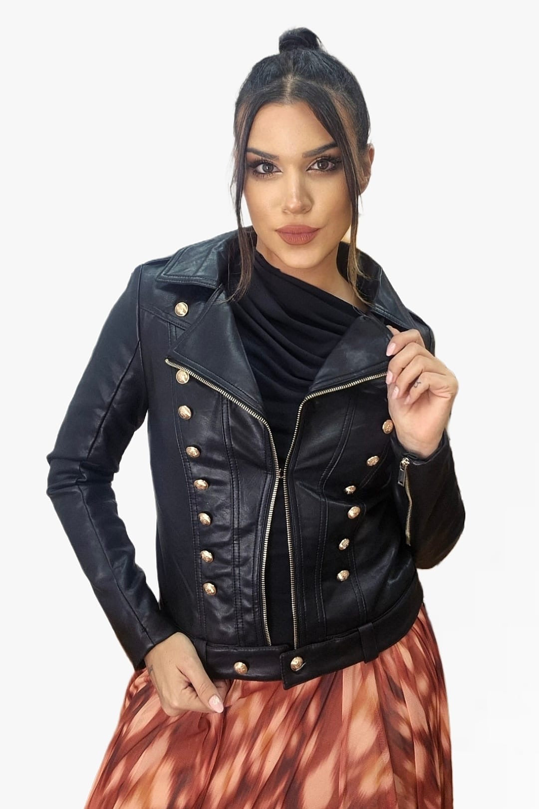 Biker Polipiel Botones