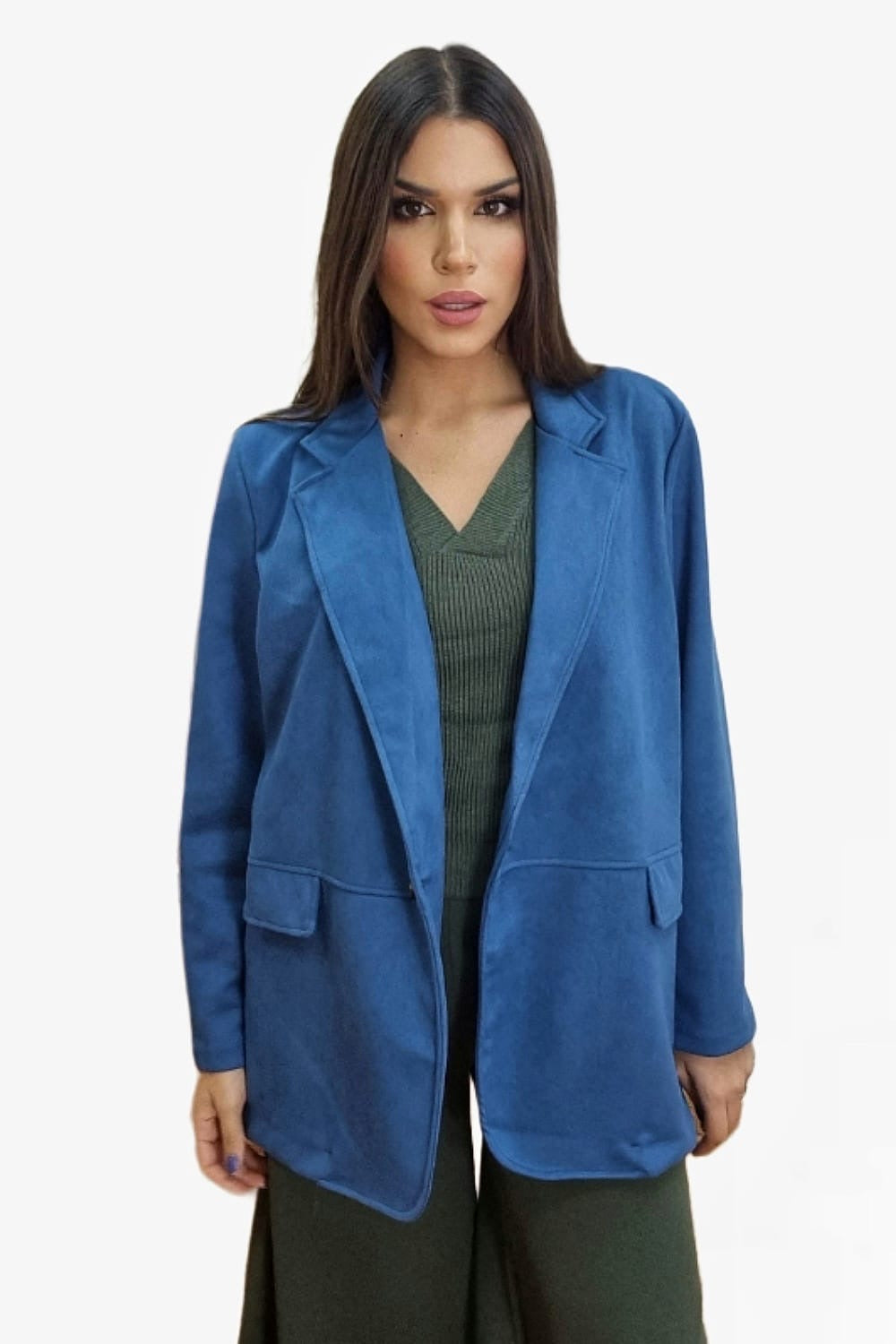 Blazer Rustic Oversize Azul