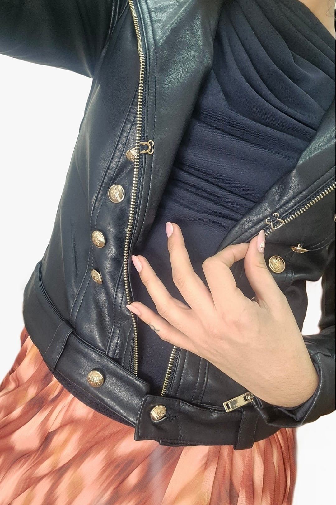 Biker Polipiel Botones