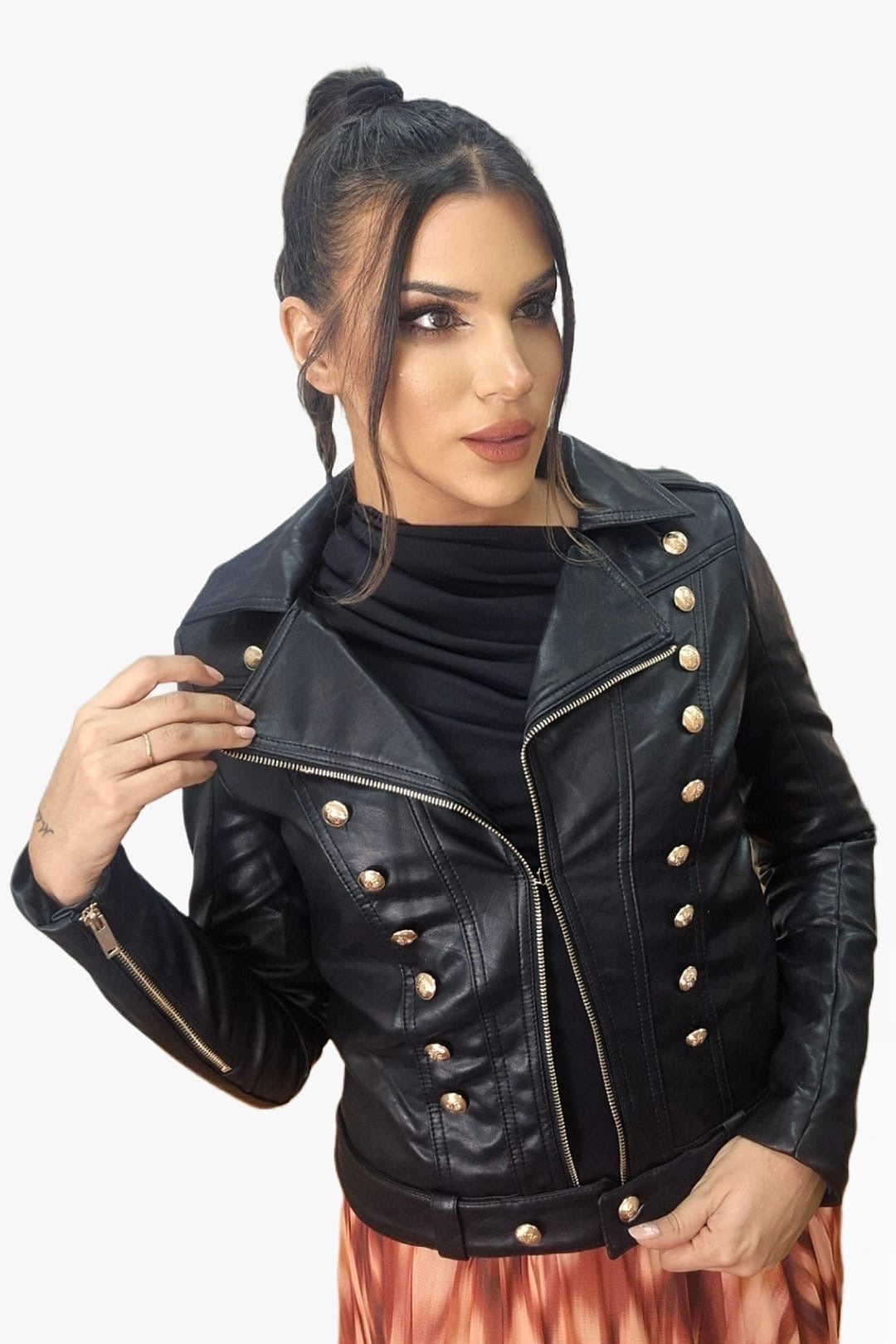 Biker Polipiel Botones