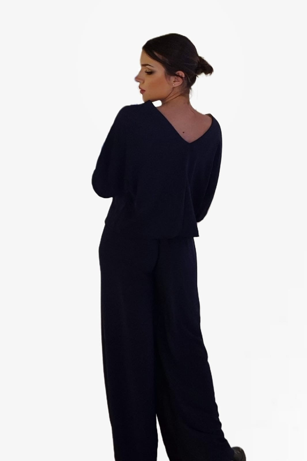 Pantalon Pareo Boton Azul Marino