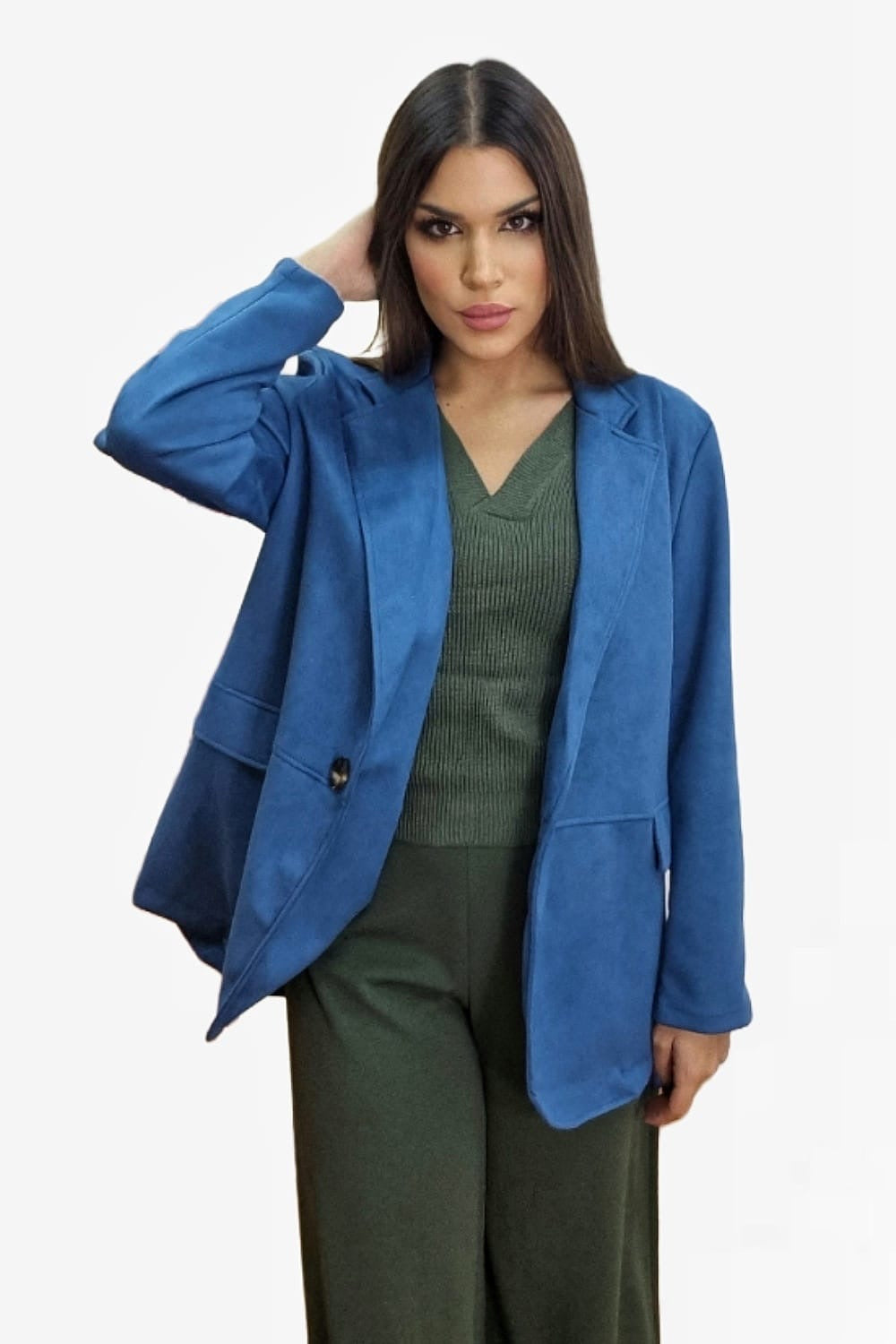 Blazer Rustic Oversize Azul