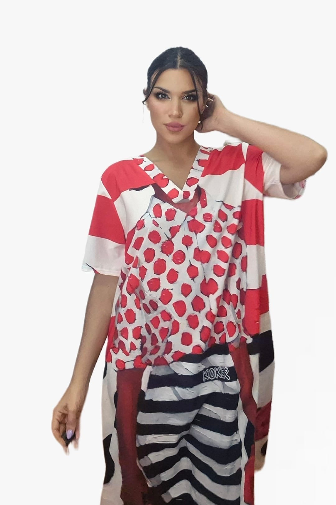 Vestido Topos Lineas