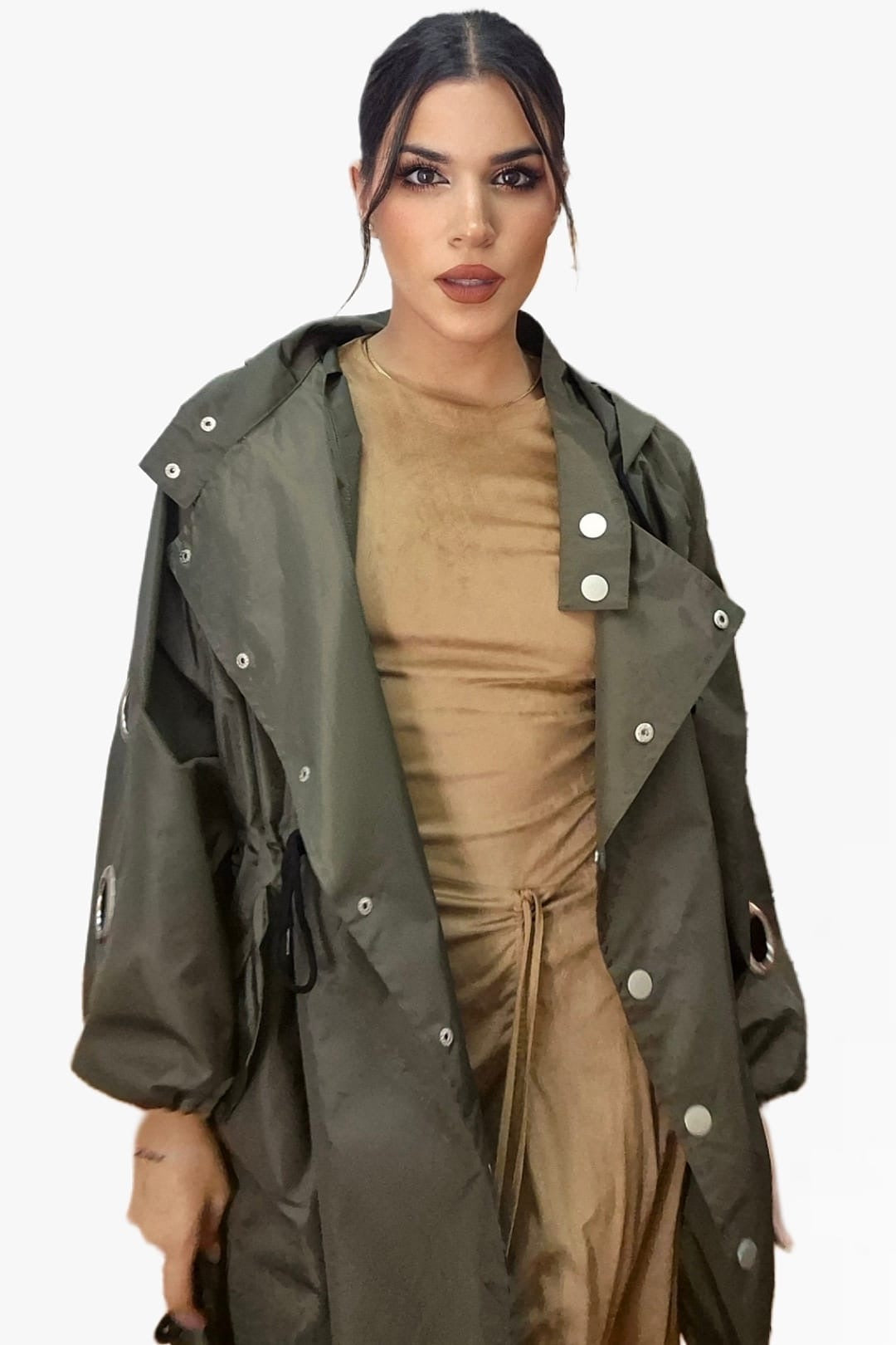 Gabardina Argollas Verde