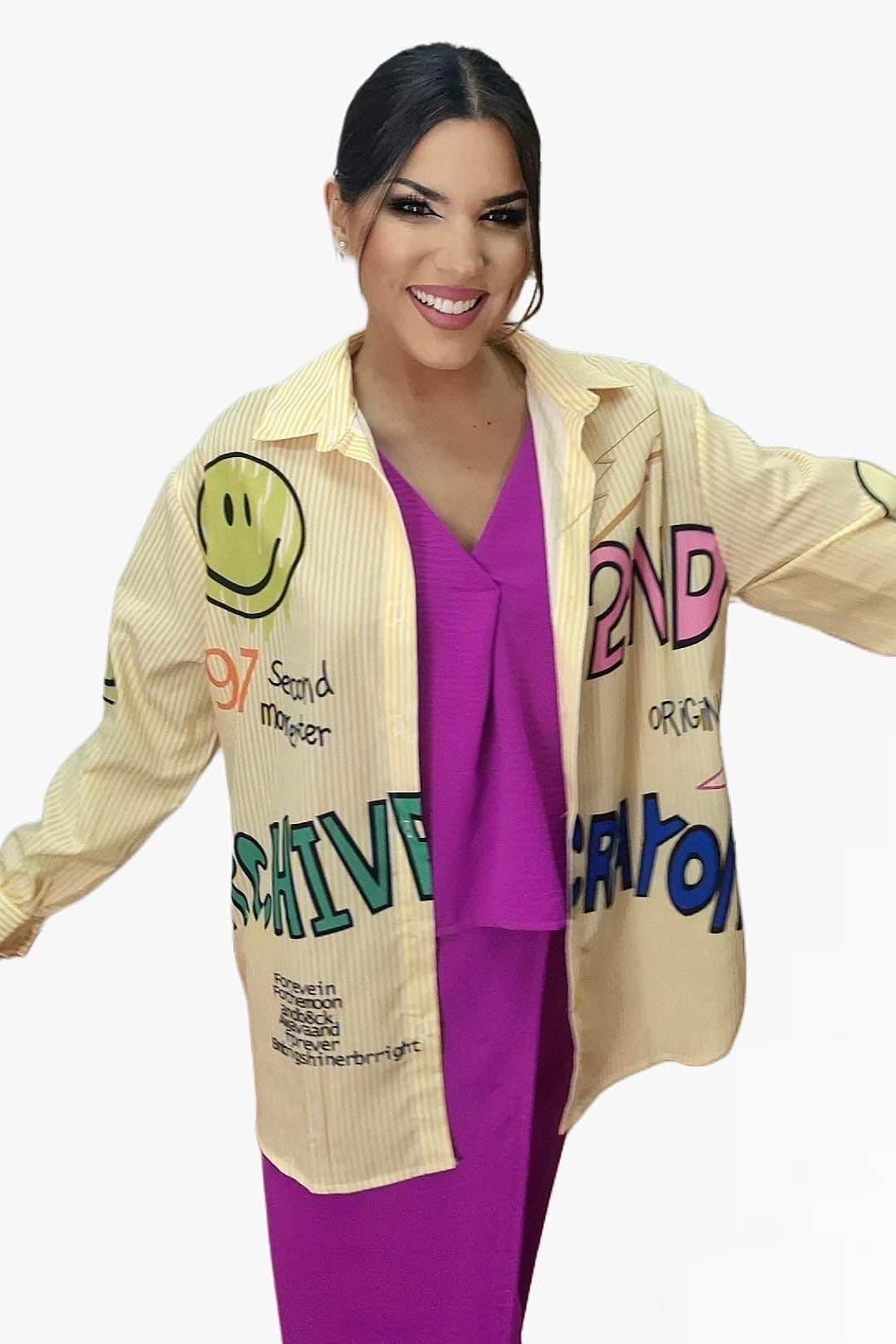 Camisa Rayon Emoji Amarilla