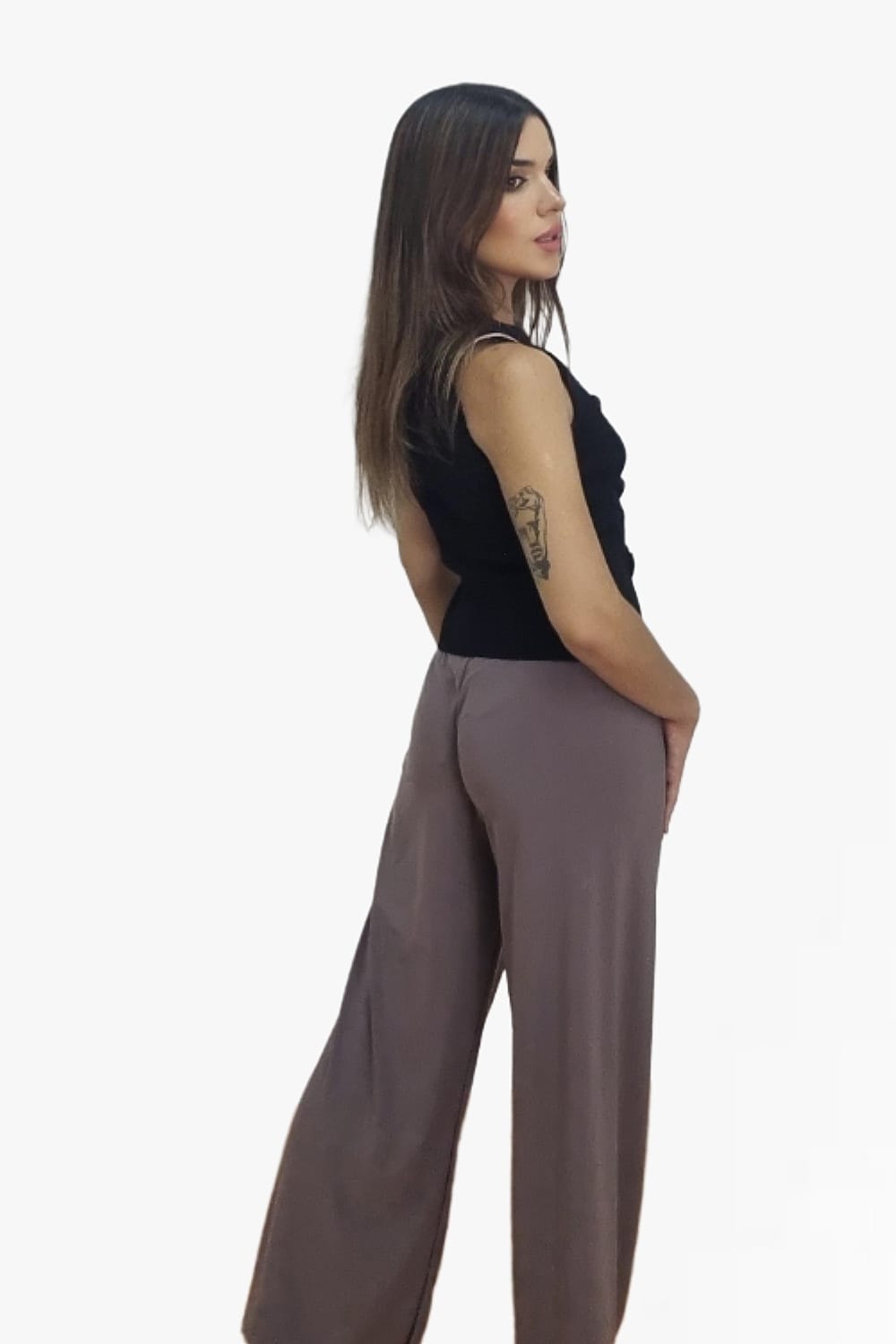 Pantalon Licra Liso Marron