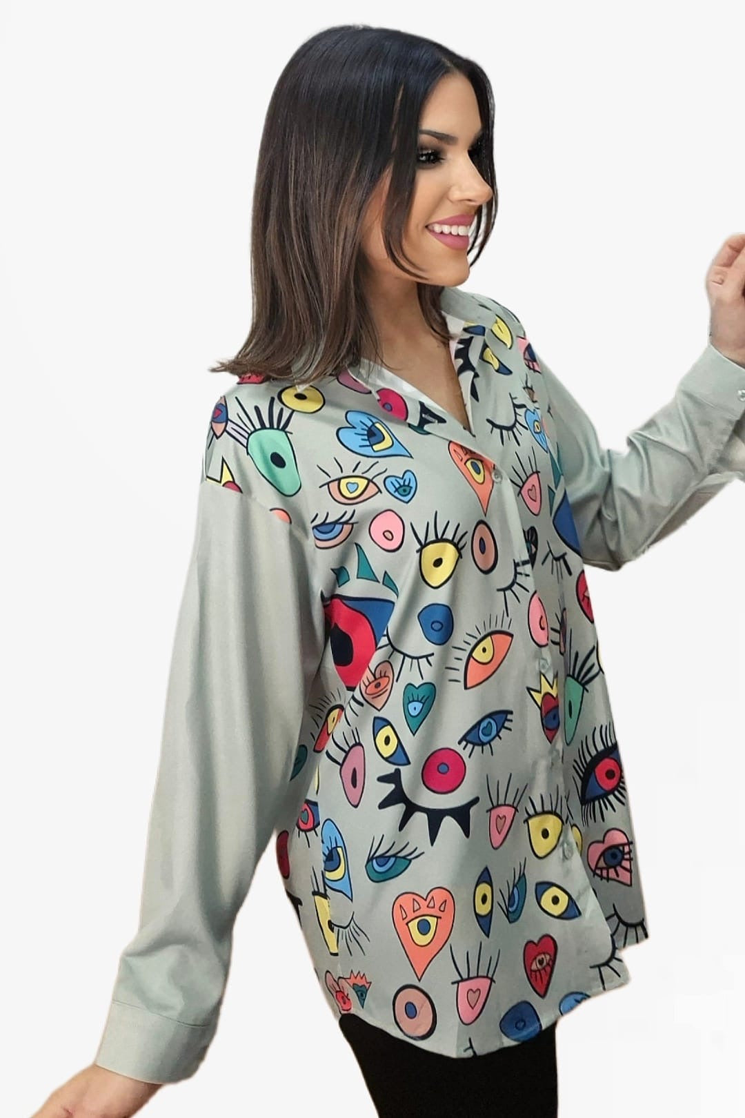 Camisa Formas Corazon Colores Verde