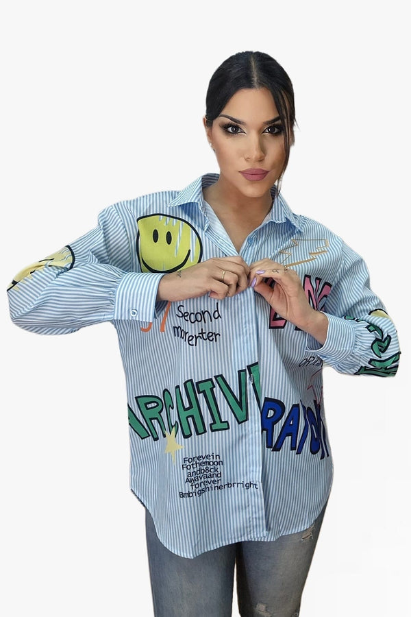 Camisa Rayon Emoji Azul