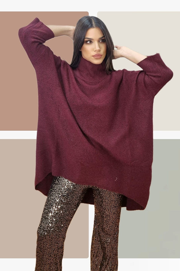 Jersey Largo Desigual Burdeos