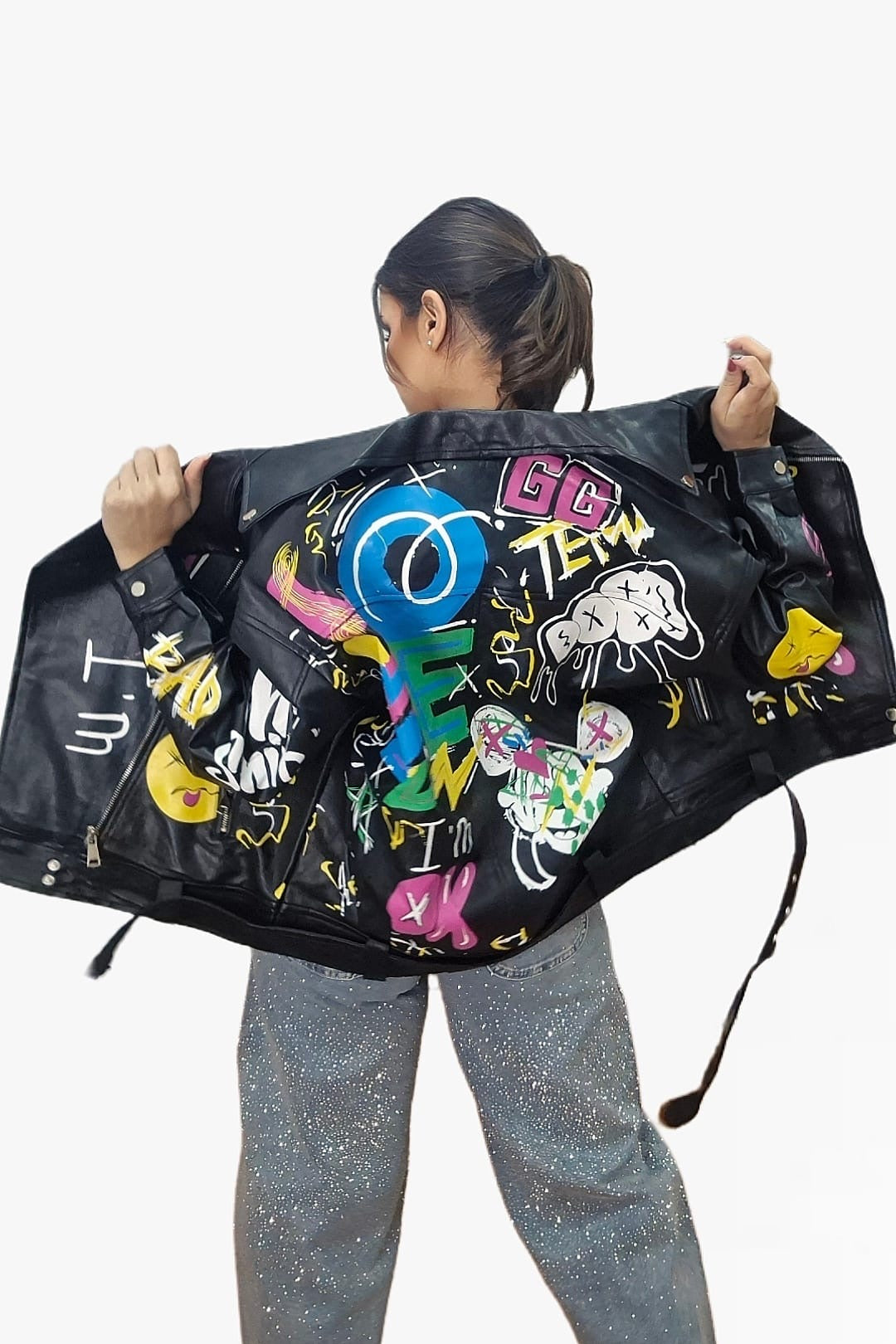 Biker Oversize Graffity Negra