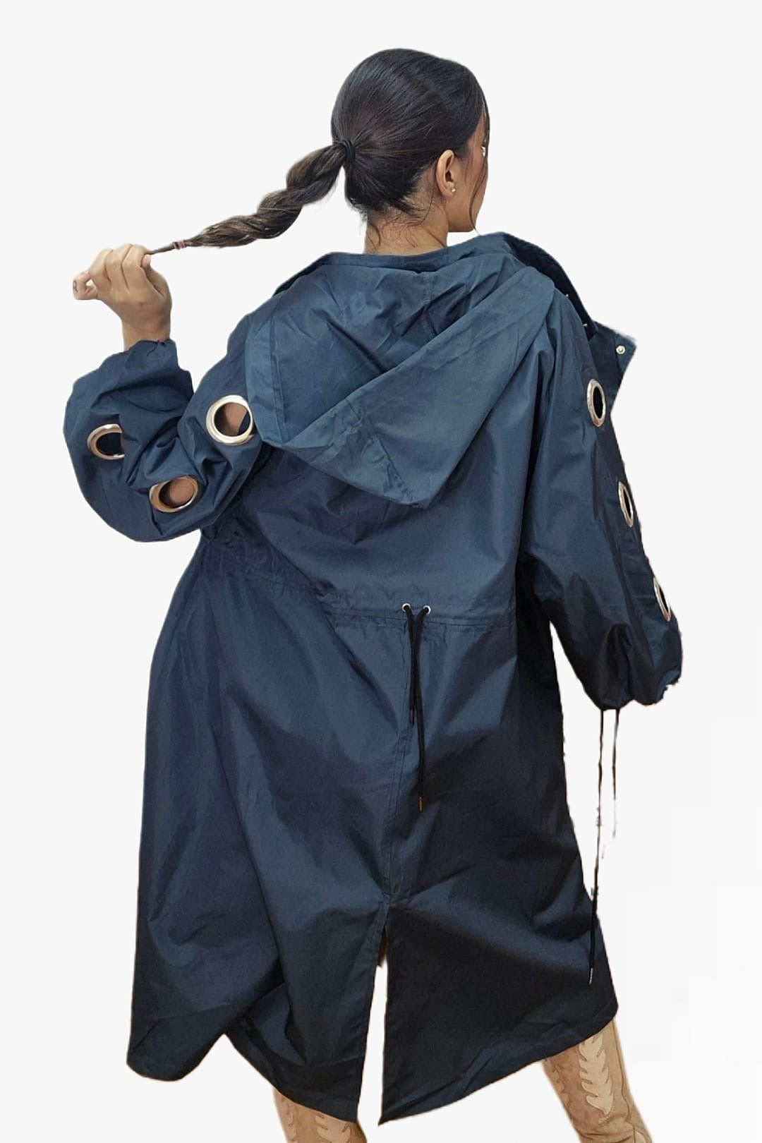 Gabardina Argollas Azul Marino