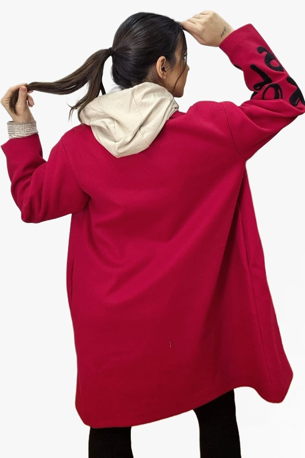 Abrigo Koker Capucha Rojo