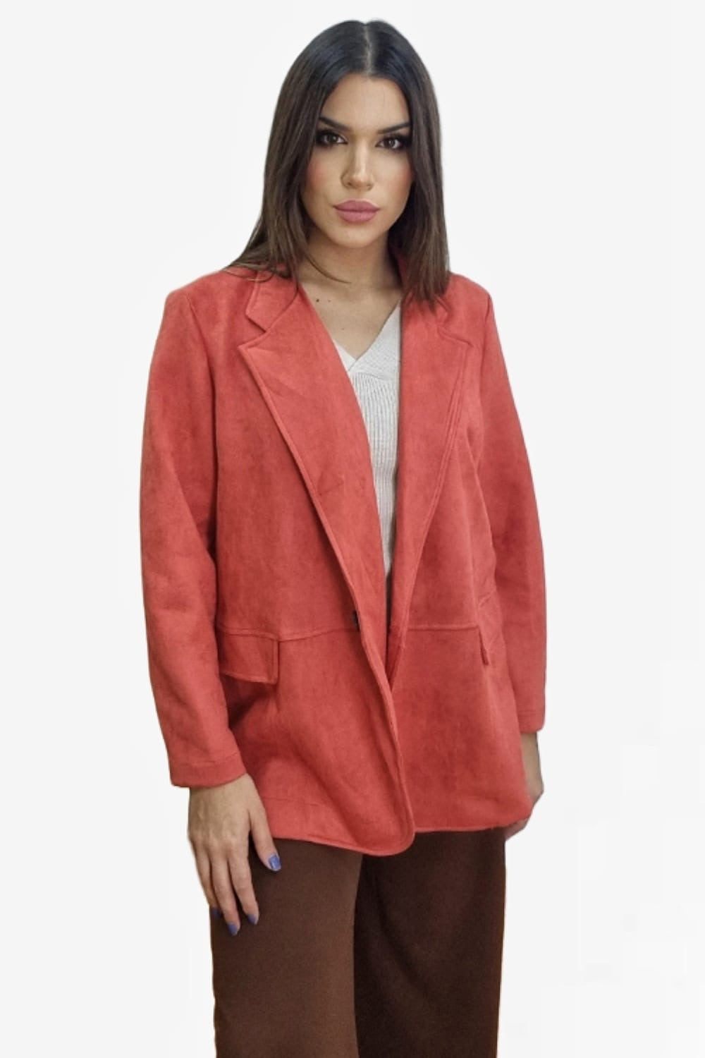 Blazer Rustic Oversize Coral