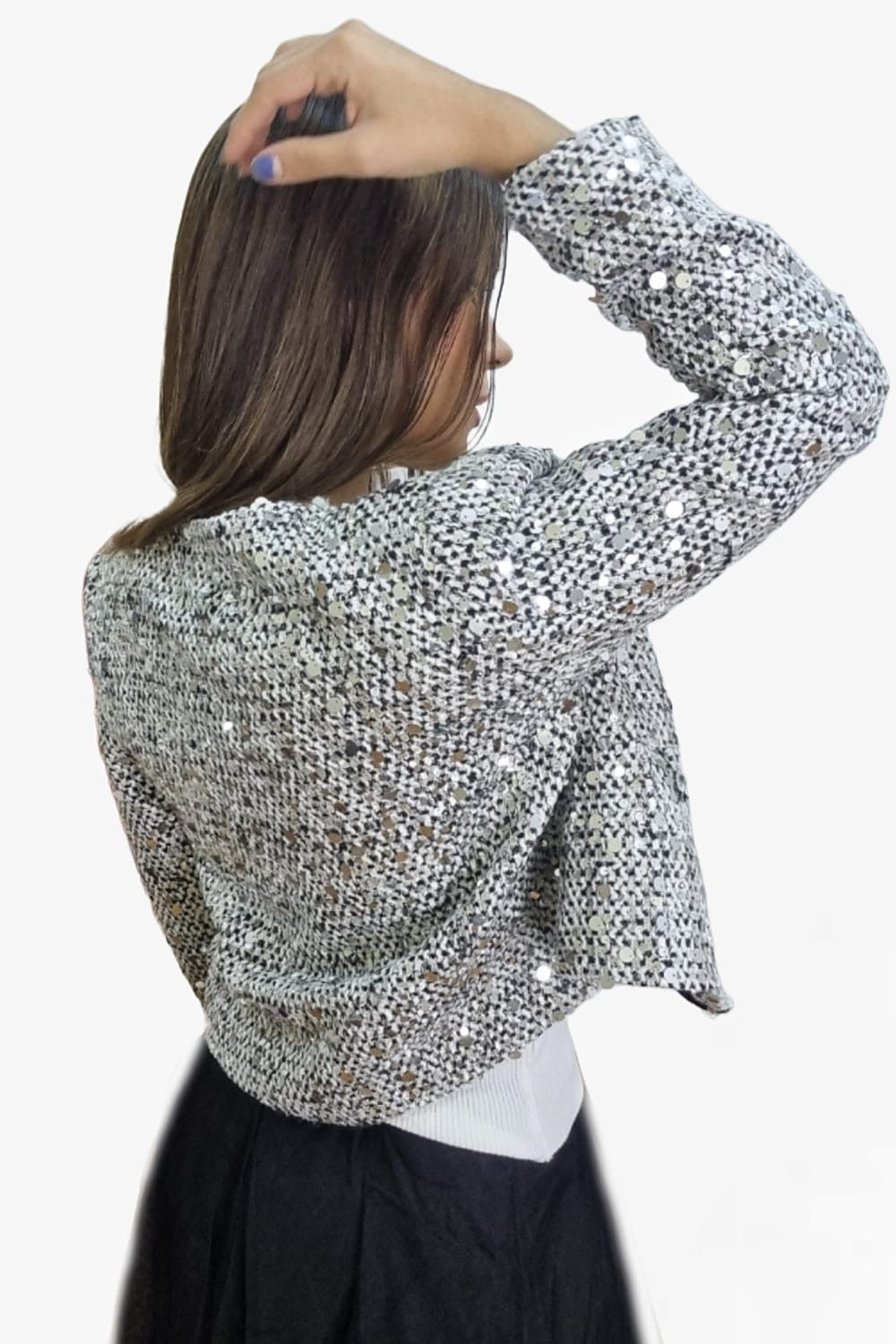 Chaqueta Armada Lentejuela Plata