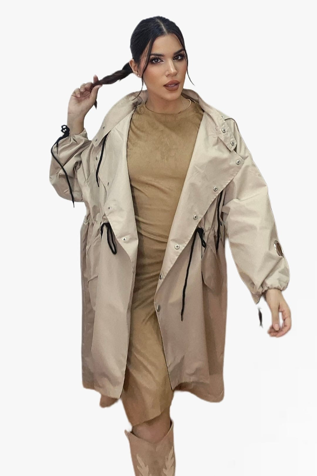 Gabardina Argollas Beige