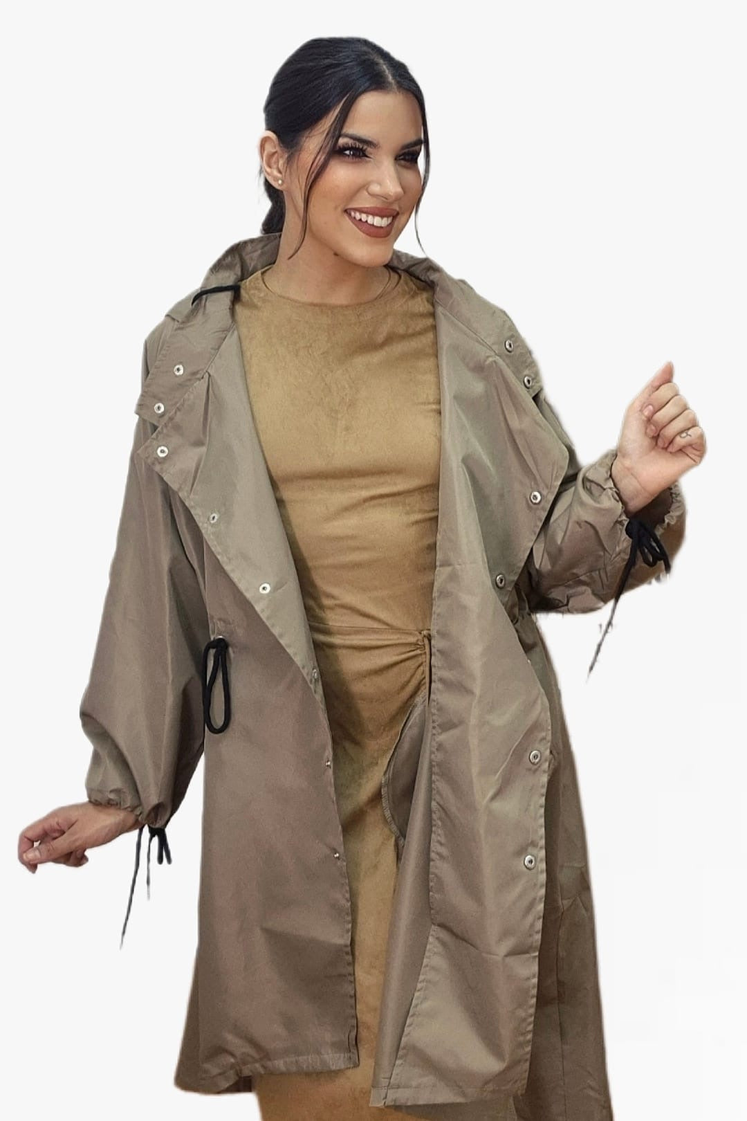 Gabardina Argollas Marrón