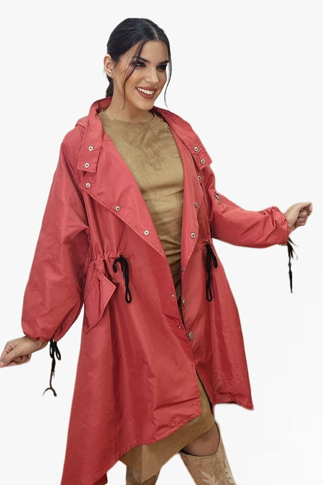 Gabardina Argollas Naranja