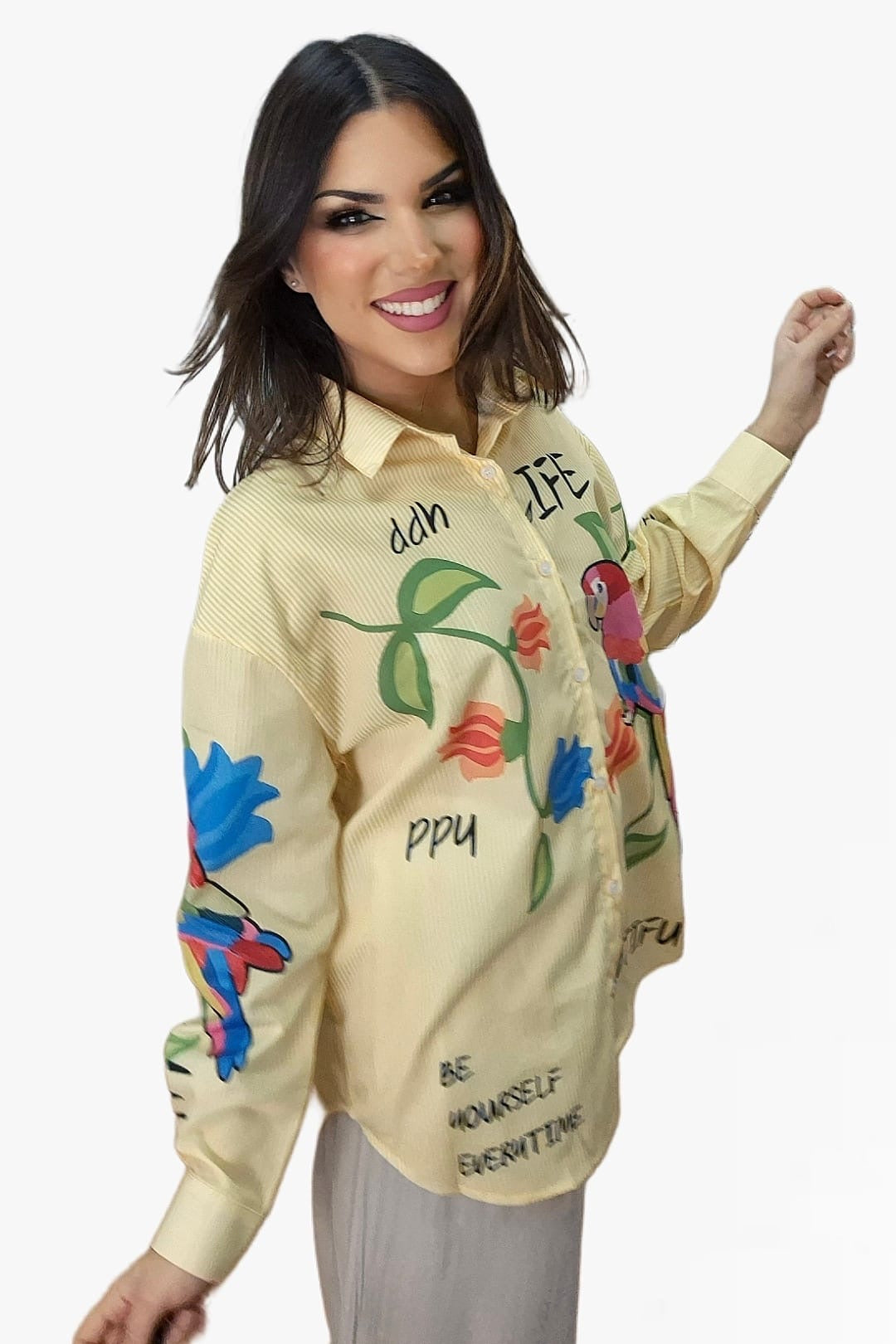 Camisa Life Parrots Amarilla