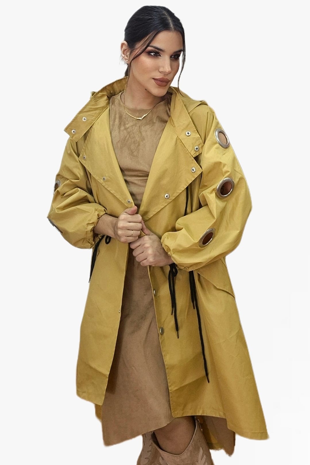 Gabardina Argollas Amarilla
