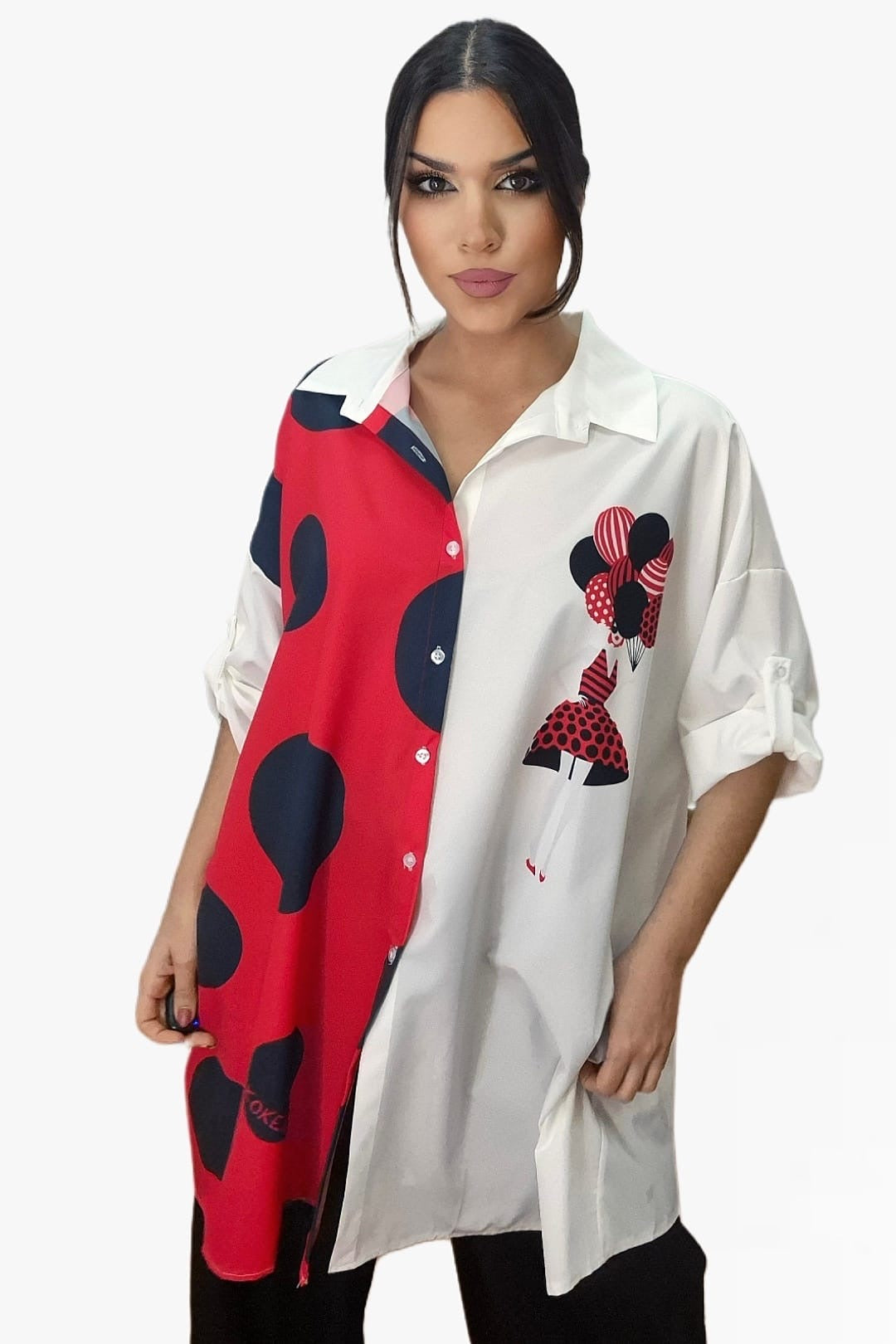 Camisa Abotonada Topos Globo