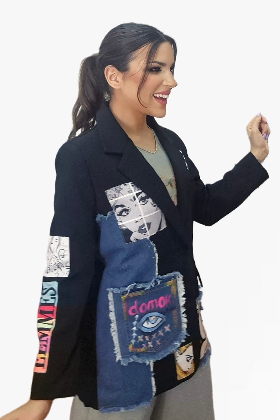 Blazer Parches Comic Negra