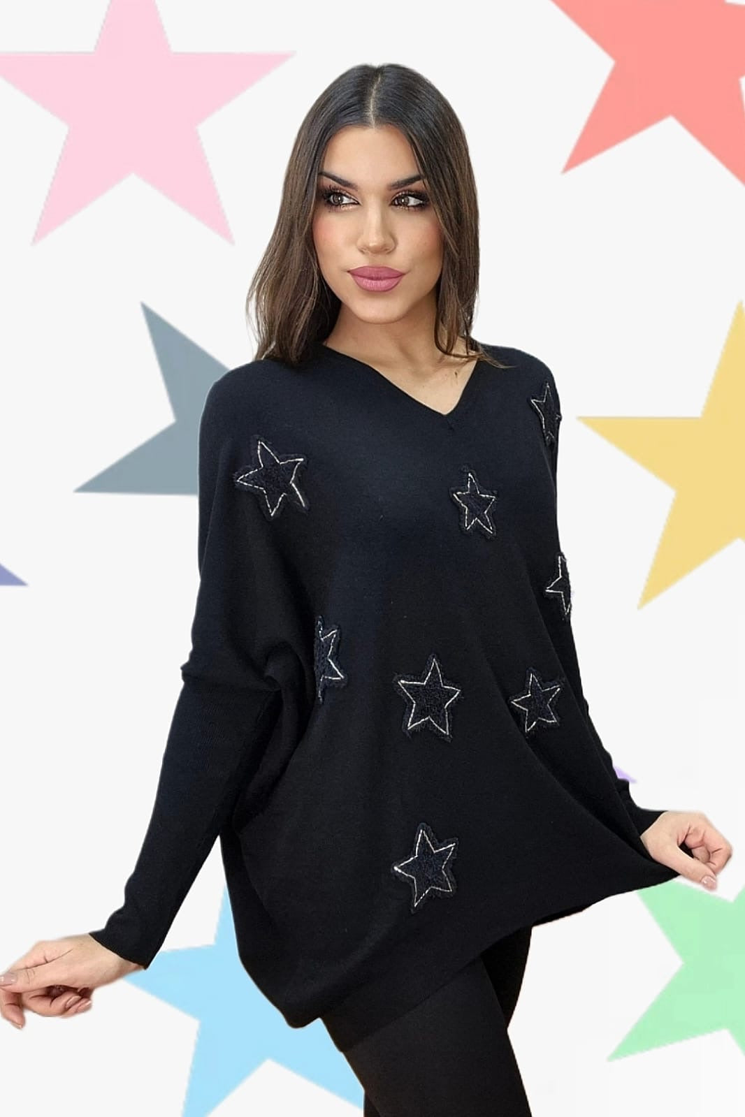 Jersey Relieve Estrella Negro