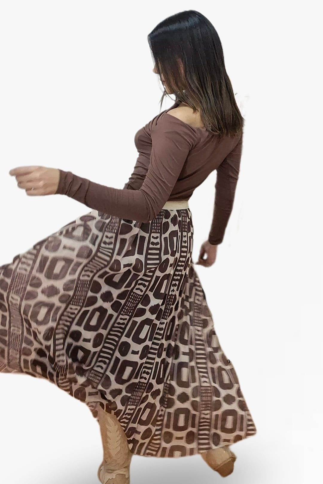 Falda Tul Maya Marrón