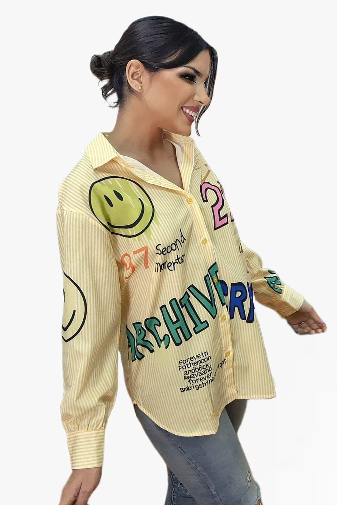 Camisa Rayon Emoji Amarilla